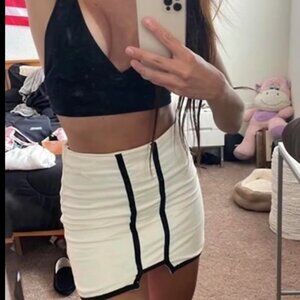 Tiger Mist Asymmetric black & white Bodycon Mini Skirt
